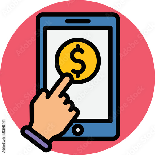 Click Dollar Vector Icon
