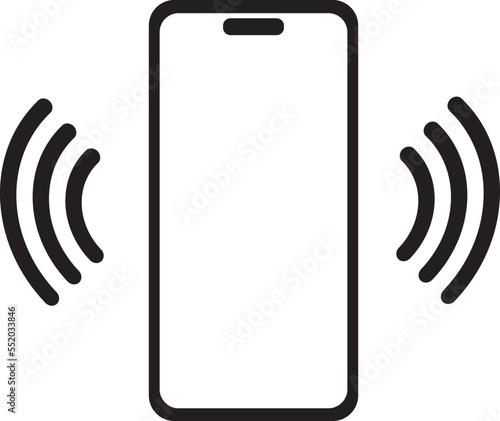 mobile phone notification vector icon, shaking, vibrating  photo