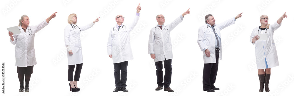 group of doctors in full length isolated on white group of doctors in full length isolated on white