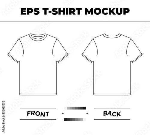 Stylish simple mens T-shirt Mockup Template on white background EPS
