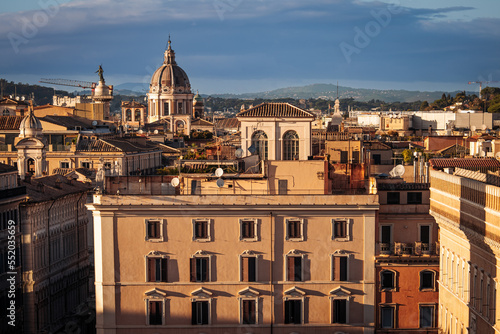 Rome, Italy- November 2022: beautiful and iconic architecture and church domes in the city © sabino.parente