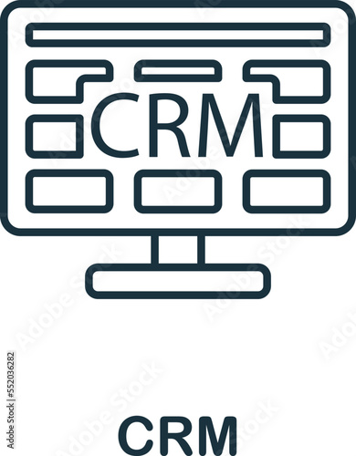 Crm icon. Monochrome simple Business Intelligence icon for templates, web design and infographics