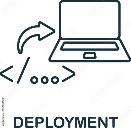 Deployment icon. Monochrome simple Business Intelligence icon for templates, web design and infographics