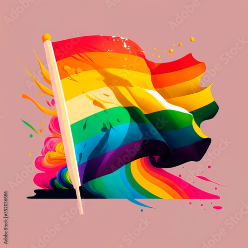 LGBTQ rainbow flag , Freedom and love concept.
