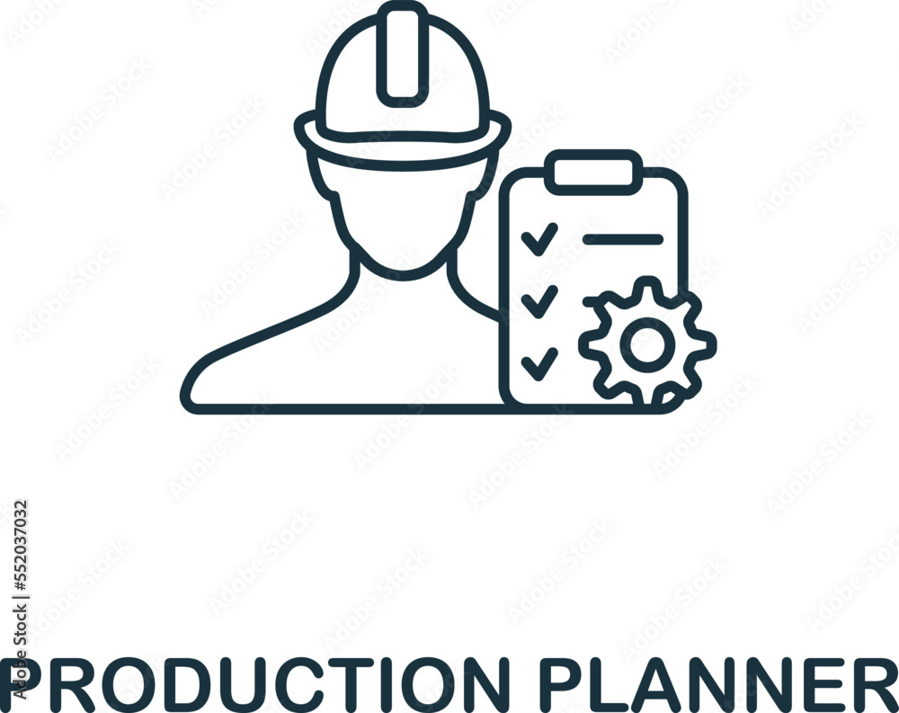 Production Planner icon. Monochrome simple Company Structure icon for templates, web design and infographics Production Planner icon. Monochrome simple Company Structure icon for templates, web design and infographics