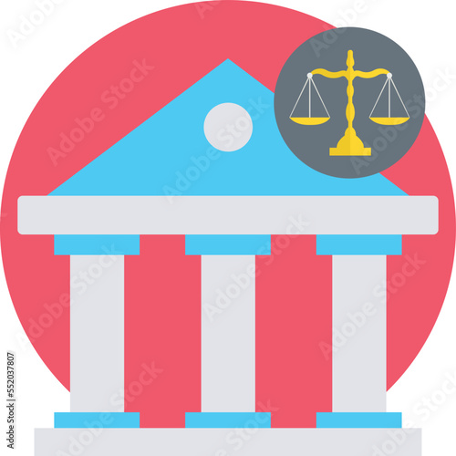 Bank Law Vector Icon
