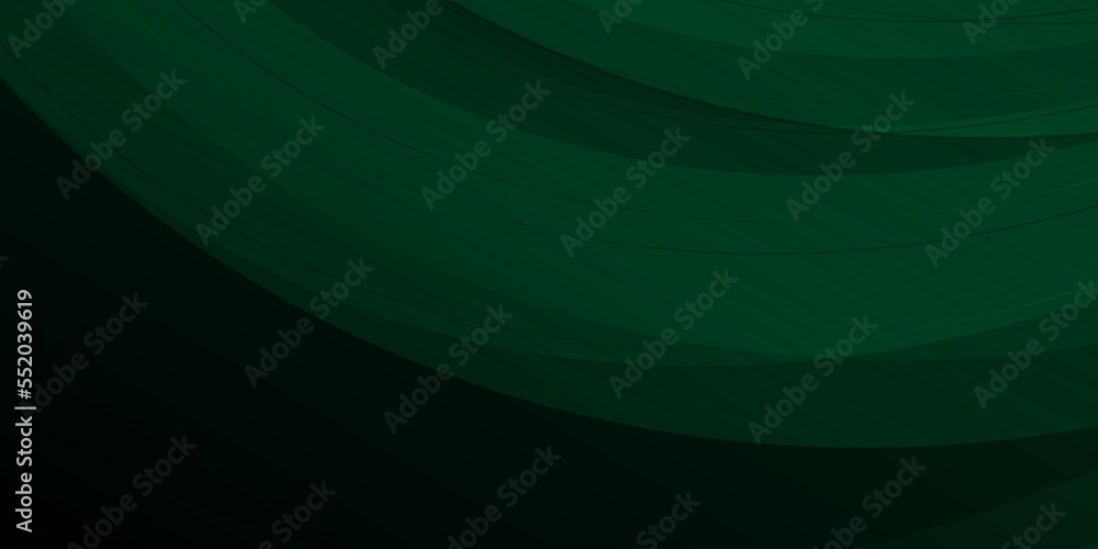 Abstract dark green geometric background. Composition of triangle shape with lines and stripes