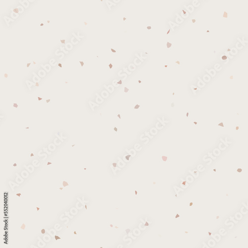 Terrazzo flooring textured surface modern abstract pattern. Vector seamless abstract repeat with chips of marble or granite in soft pastel colors.