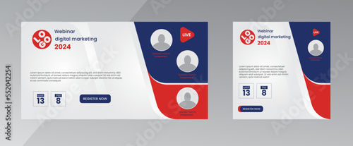 modern design template of a webinar event - Business Conference live webinar banner invitation and social media post template. Business webinar invitation design