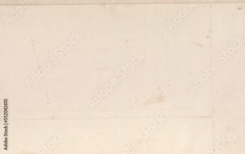 This worn cardboard paper is dated 1700 from France, with stained almond and vintage triple rice cake colors. Features a textured aged paper parchment and the image has no people. Textured.