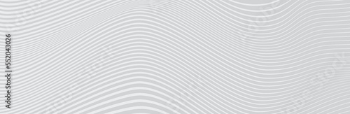 Curved wave lines pattern on white background. Wave striped lines pattern for backdrop and wallpaper template. Simple curved lines with repeat stripes texture. Striped background, vector