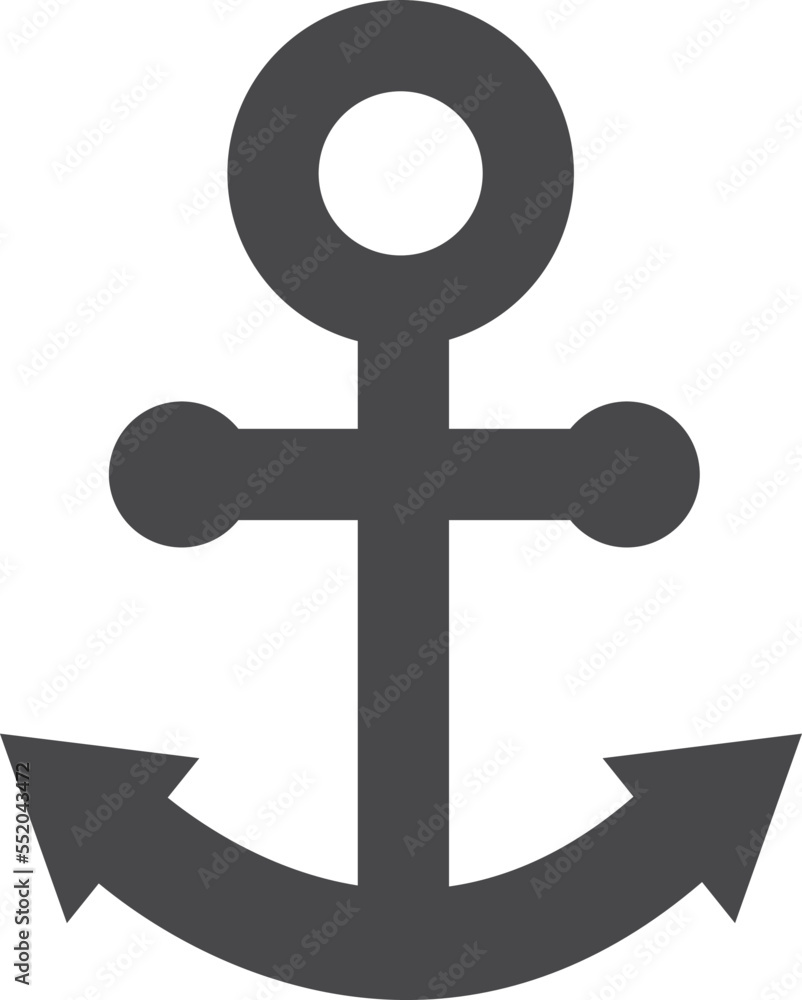 Anchor black icon. Sea travel symbol. Marine sign Anchor black icon. Sea travel symbol. Marine sign