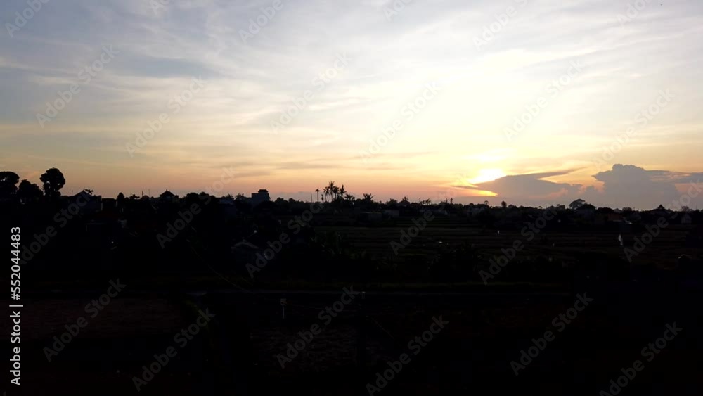 Blue Hour Peaceful Sunrise Sun Rise Over Ricefield Timelapse Golden Sky Bali Indonesia Backlighting Backlit Indonesia Blue Hour Peaceful Sunrise Sun Rise Over Ricefield Timelapse Golden Sky Bali Indonesia Backlighting Backlit Indonesia