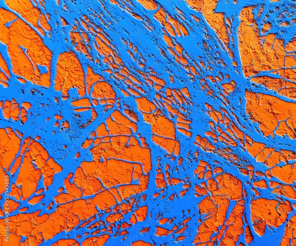orange and blue painting