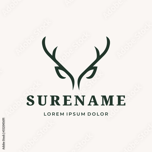 Alaska north animal elk moose horn logo design illustration custom logo design vector