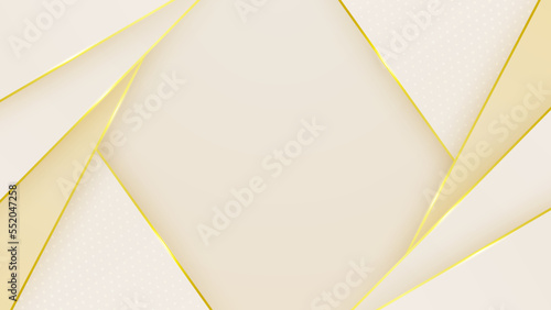 Abstract white and gold shapes background