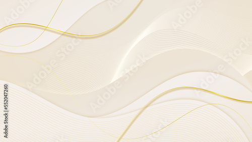 Abstract white and gold shapes background