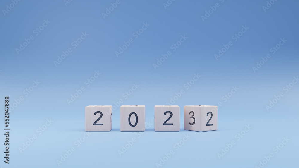 2023 on wooden cubes. New year 2023 on wooden cubes. New year