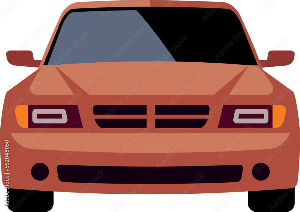Pickup truck front view. Cargo car icon