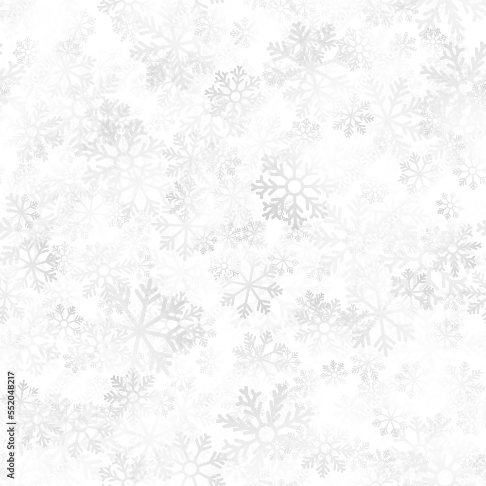 Christmas Snowflakes Seamless Pattern Transparent Decoration Isolated Snow Texture Christmas Snowflakes Seamless Pattern Transparent Decoration Isolated Snow Texture