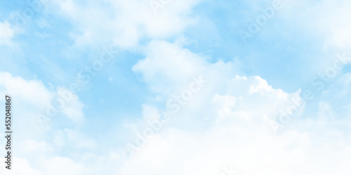 Editable vector illustration of light clouds in a blue sky made using a gradient mesh