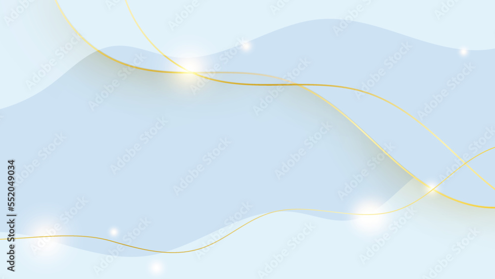Luxury light blue and gold background with abstract shapes Luxury light blue and gold background with abstract shapes