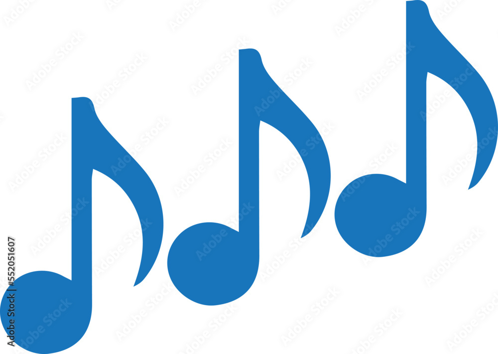 Music notes icon, music note silhouette blue vector Music notes icon, music note silhouette blue vector