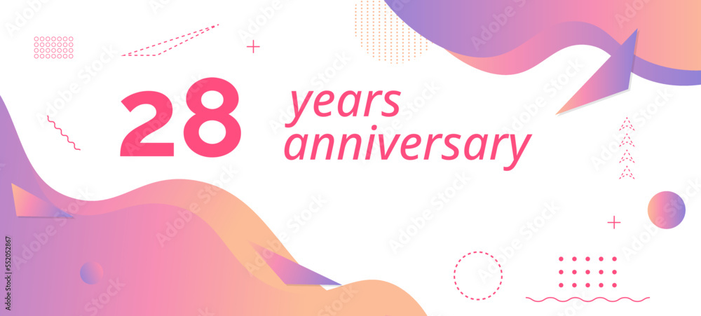 28th anniversary logo, birthday celebration. 28th anniversary logo, birthday celebration.