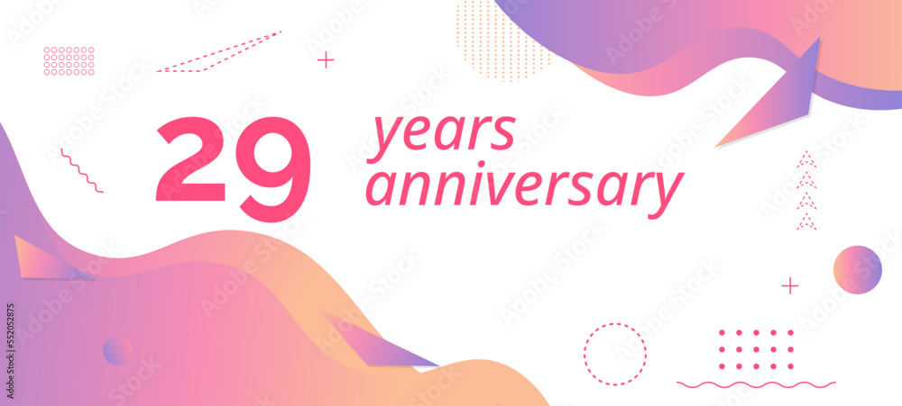 29th anniversary logo, birthday celebration. 29th anniversary logo, birthday celebration.