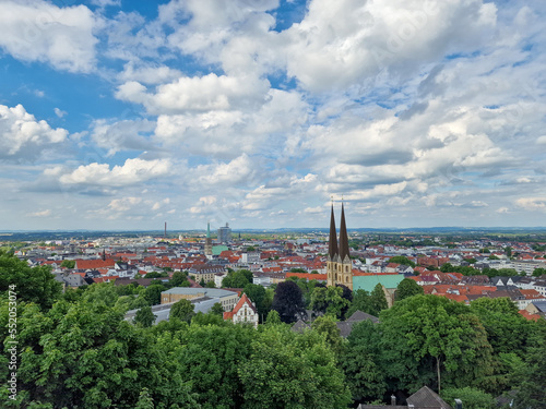 Sparrenburg view over Bielefeld city and the Teutoburg Forest
