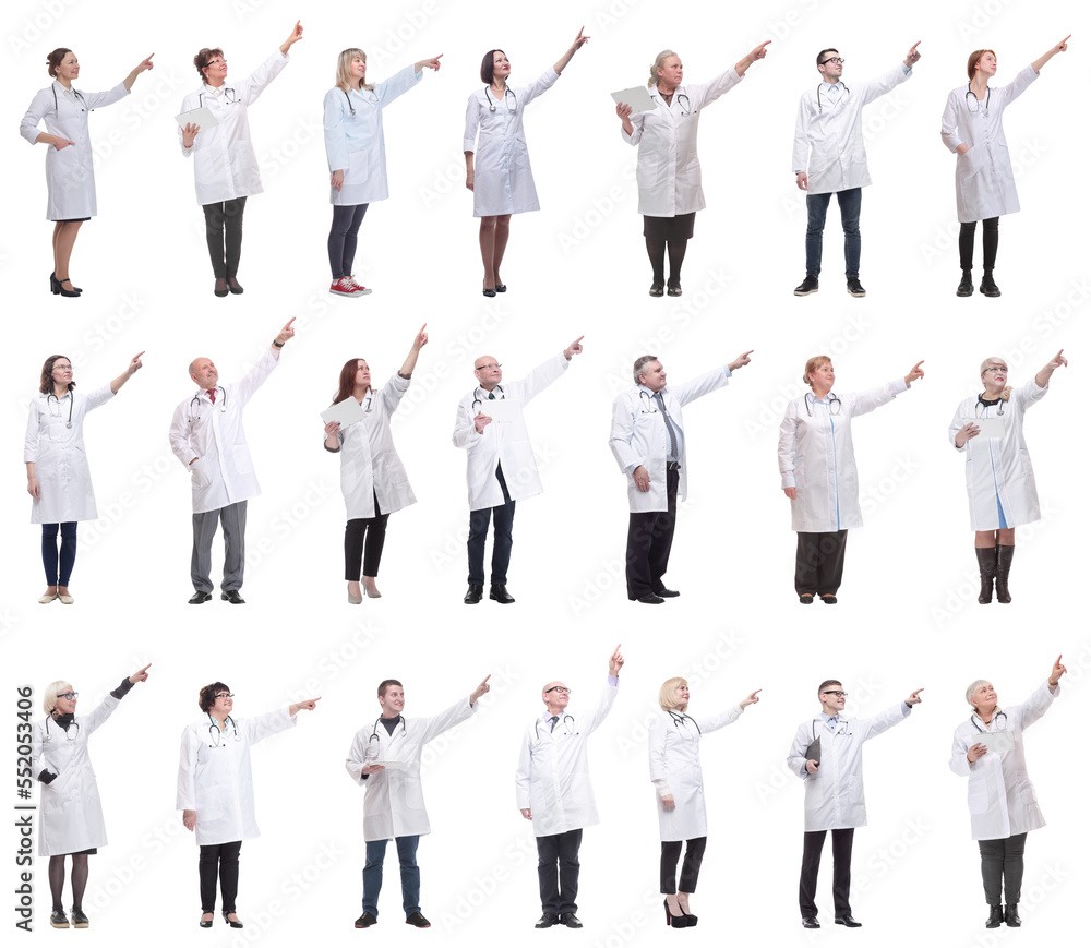 group of doctors in full length isolated on white group of doctors in full length isolated on white