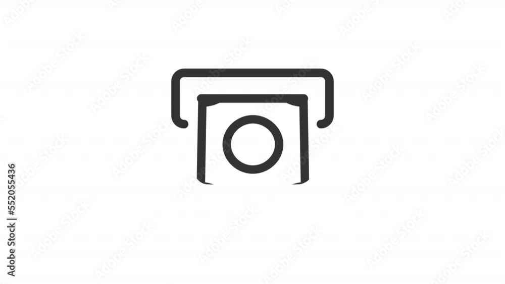 Animated ATM line ui icon. Automated machine. Cash withdrawal. Seamless loop HD video with alpha channel on transparent background. Outline isolated user interface element motion graphic animation Animated ATM line ui icon. Automated machine. Cash withdrawal. Seamless loop HD video with alpha channel on transparent background. Outline isolated user interface element motion graphic animation