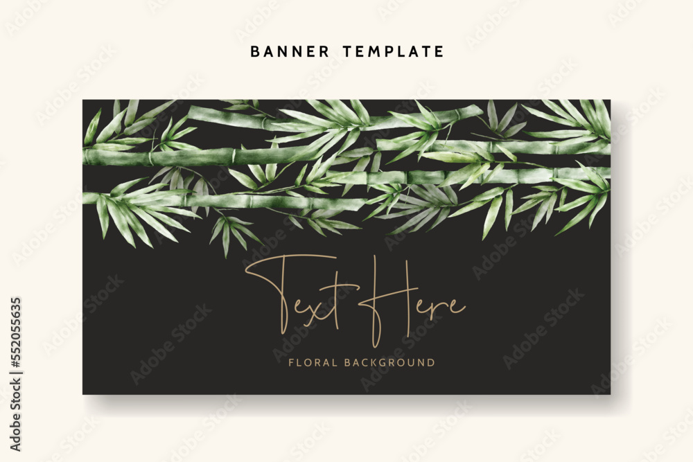 elegant greenery bamboo watercolor floral background