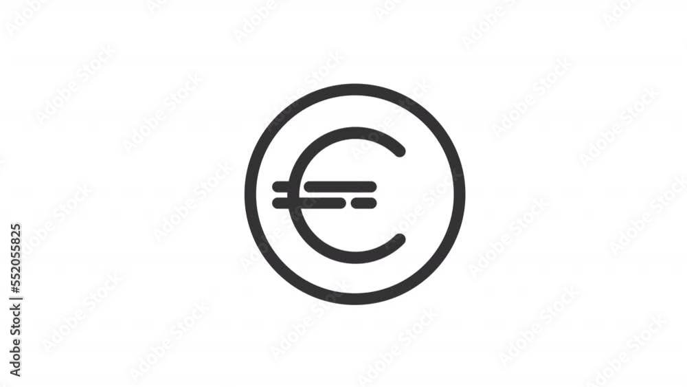 Animated euro coin line ui icon. Money. Currency exchange. Seamless loop HD video with alpha channel on transparent background. Outline isolated user interface element motion graphic animation Animated euro coin line ui icon. Money. Currency exchange. Seamless loop HD video with alpha channel on transparent background. Outline isolated user interface element motion graphic animation