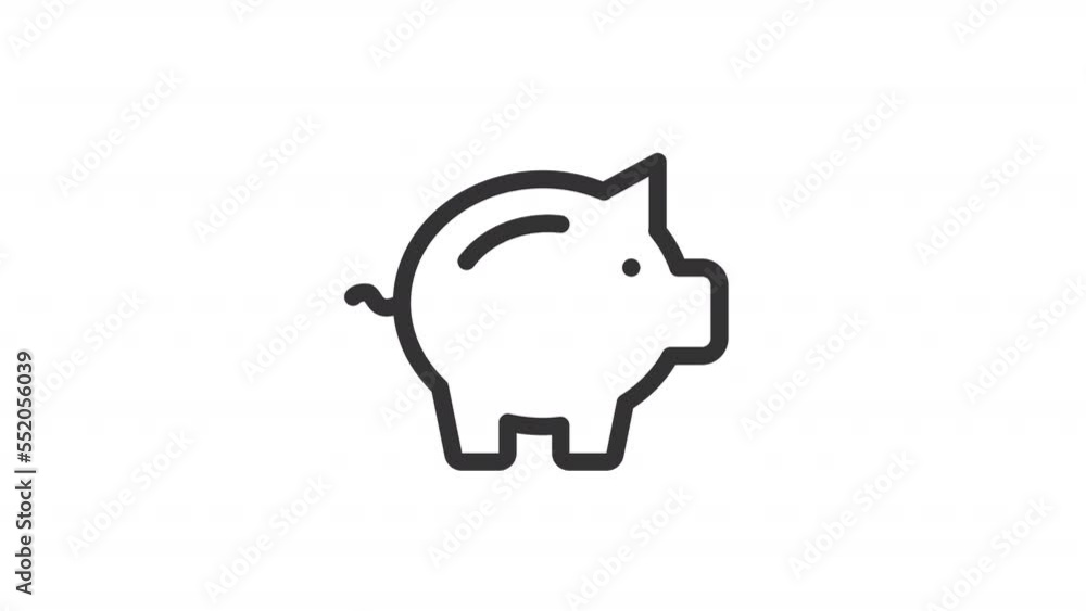 Animated savings line ui icon. Piggy bank and coin. Seamless loop HD video with alpha channel on transparent background. Outline isolated user interface element motion graphic animation Animated savings line ui icon. Piggy bank and coin. Seamless loop HD video with alpha channel on transparent background. Outline isolated user interface element motion graphic animation