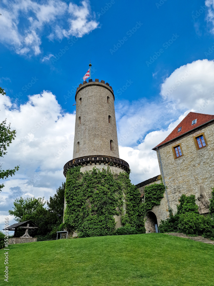Sparrenburg Bielefeld Tower in good weather and great cloudy sky