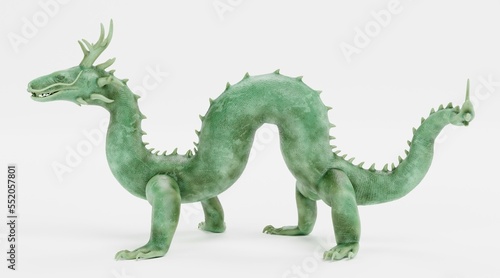 Fototapeta Naklejka Na Ścianę i Meble -  Realistic 3D Render of Chinese Dragon Statue