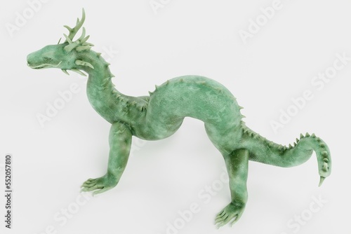 Realistic 3D Render of Chinese Dragon Statue © bescec