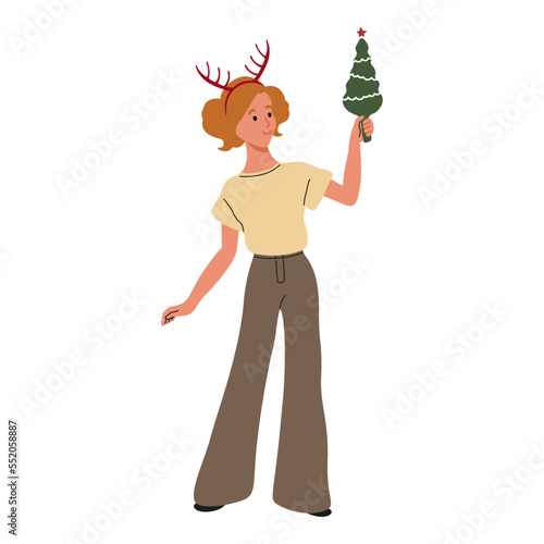 Traditional winter holiday celebration. Isolated on white background
