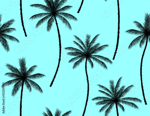 seamless pattern background with coconut palm trees.