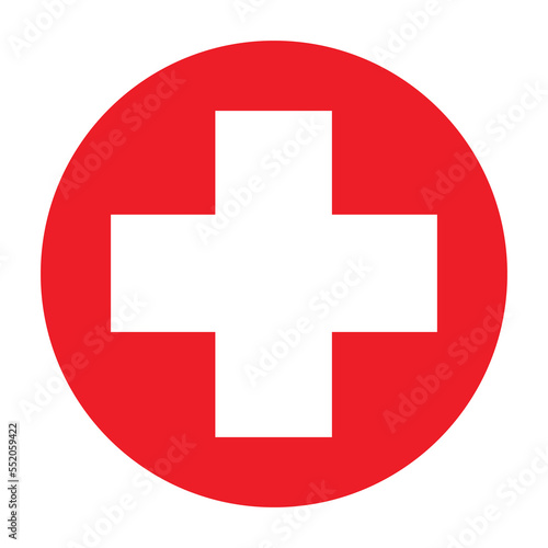 Medical cross in red circle vector illustration