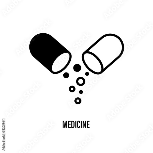 antibiotic and medicine icon. Medicine icon vector illustration. Isolated on white background. Website, logo, sign, symbol. 