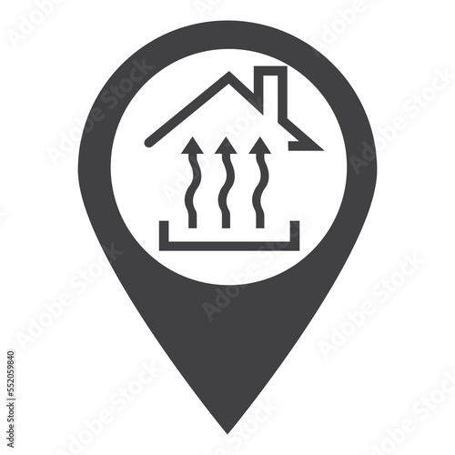 Heat Icon Three Arrows Up Heating Point Concept