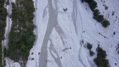 Wallpaper Mural Shallow river of Dolomites mountain, aerial top down view Torontodigital.ca