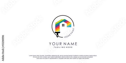 Paint logo design for business and construction Premium Vector