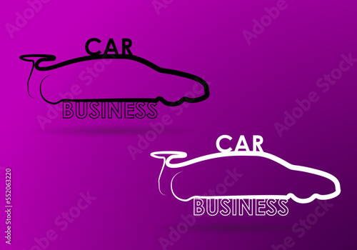 Sports car logo icon. Motor vehicle dealership emblem. Auto silhouette garage symbol. Vector