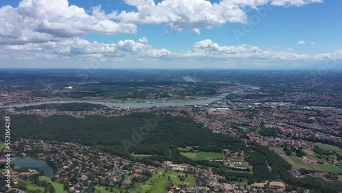 Bayonne-Anglet-Biarritz aerial shot of the Pignada chiberta pine forests sunny day  photo