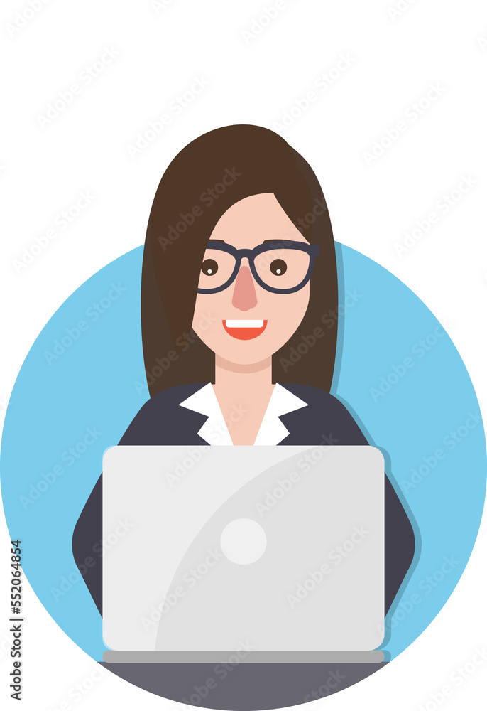 Busineswosman on duty, female employee at work. Busineswosman on duty, female employee at work.