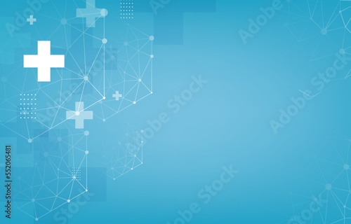 Modern blue medical technology background.vector polygon pattern
