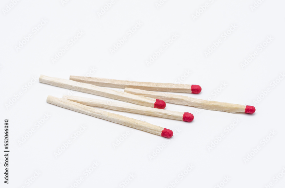 Matchsticks on white background